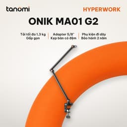 Giá đỡ microphone HyperWork ONIK Tải 1,3 kg 3 khớp xoay Gấp gọn Adapter 3/8 5/8 inch Kẹp bàn arm micro mini studio 1