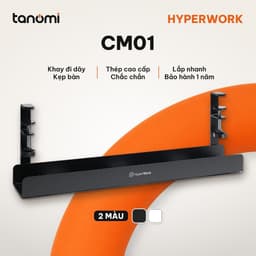 Khay đi dây HyperWork CM01 Kẹp bàn Thép Dài 600 mm Tải 10 kg Không cần khoan giấu dây dưới gầm bàn 1