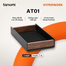 Khay đựng đồ HyperWork Premium Collection AT01 Size 21,5 cm và 33 cm Gỗ óc chó Nhôm Lót vải nhung Chống xước 1