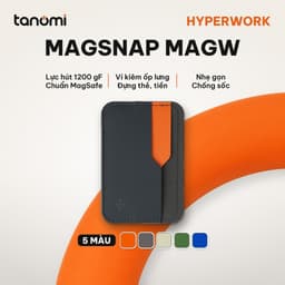 Ví nam châm điện thoại HyperWork MagSnap MAGW Lực hút 1200 gF Da PU 45 gram Chuẩn MagSafe 2 ngăn thẻ 1