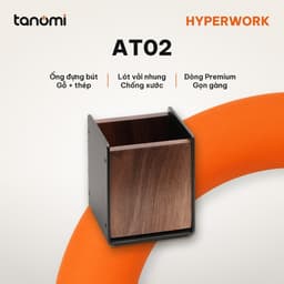 Hộp đựng bút HyperWork Premium Collection AT02 Gỗ óc chó Nhôm 75x75x90 mm Lót vải nhung Chống xước đầu bút 1