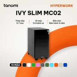 Tủ tài liệu thép di động HyperWork Ivy Slim MC02 Thép 0,7 mm Bánh xe 10 màu tủ hồ sơ di động tủ để dưới bàn 1