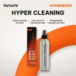 Chai vệ sinh màn hình HyperWork Hyper Cleaning C02 250 ml Xịt phun sương Kèm khăn microfiber Không làm bay lớp phủ 1