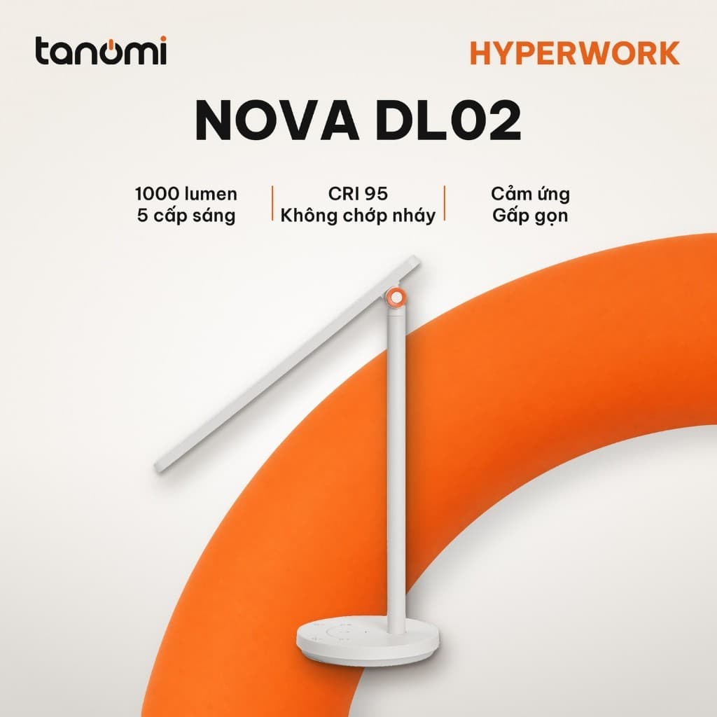 Đèn bàn HyperWork Nova DL02 1000 lumen CRI 95 3 chế độ màu Không ánh sáng xanh Gấp gọn Trắng đèn chống cận