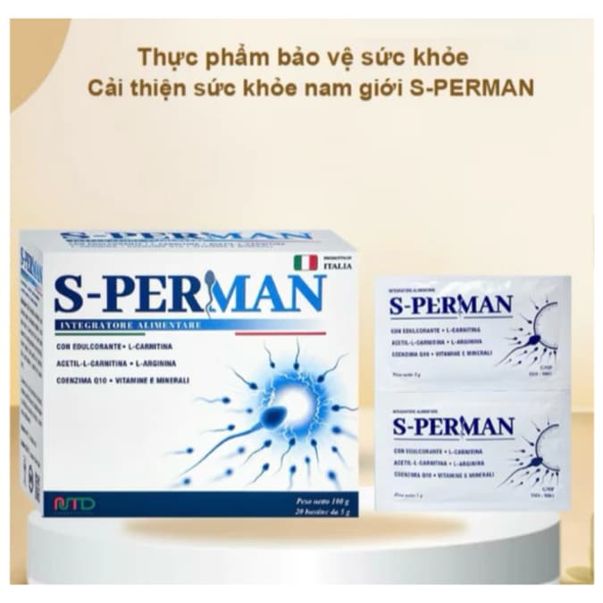 S-PERMAN (Hộp 20 gói x 5 g) BỔ TINH TRÙNG ,TĂNG CHẤT LƯỢNG TINH TRÙNG, CẢI THIỆN SỨC KHOẺ NAM GIỚI> BUN BUN SHOP 20