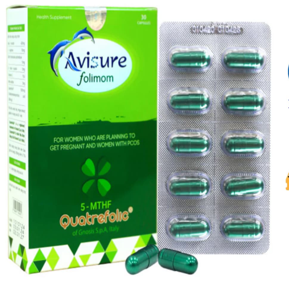 Avisure Folimom 30 viên – Dùng cho phụ nữ dự định mang thai và phụ nữ bị buồng trứng đa nang> BUN BUN SHOP 20
