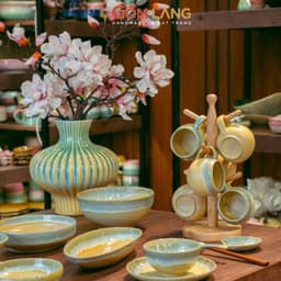 Bộ Bát Đĩa Hạ Lam 48 Món Gốm Làng Bát Tràng Men Hỏa Biến Cao Cấp Cho Gia Đình 4-6 Người An Toàn Sức Khỏe 4