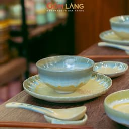 Bộ Bát Đĩa Hạ Lam 48 Món Gốm Làng Bát Tràng Men Hỏa Biến Cao Cấp Cho Gia Đình 4-6 Người An Toàn Sức Khỏe 3