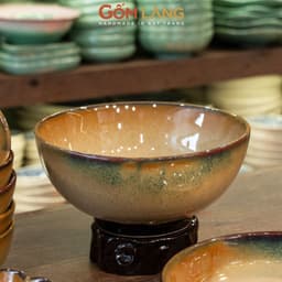 Bộ Bát Đĩa Hoàng Kim 28 Món Gốm Làng Bát Tràng Men Hỏa Biến Cao Cấp Cho Gia Đình 6-10 Người 6