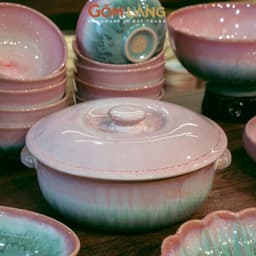 Bộ Bát Đĩa Hào Môn 22 Món Gốm Làng Bát Tràng Men Hỏa Biến Cao Cấp Cho Gia Đình 6-10 Người 4