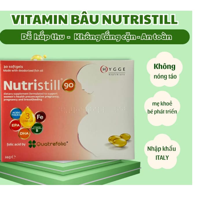 Nutristill 90 (hộp 30 viên) Vitamin Bầu,Bổ Sung Acid Folic,DHA,EPA,Vitamin Cho Mẹ Mang Thai,Cho Con Bú> BUN BUN SHOP 20