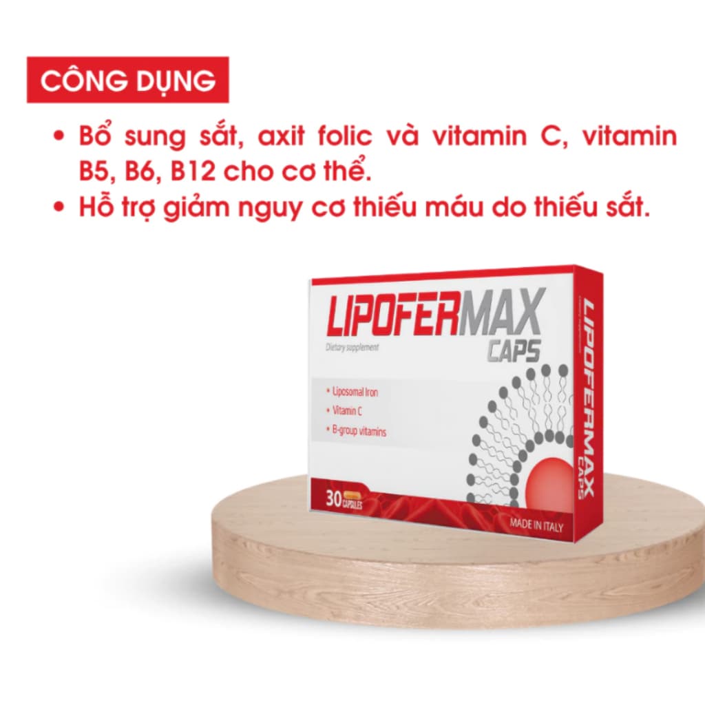 Lipofermax Caps Hộp 30viên. Bổ sung Sắt, Acid Folic và Vitamin C, B5, B6, B12 cho Bà bầu và Mẹ sau sinh> BUN BUN SHOP 20