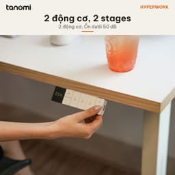 Bàn nâng hạ HyperWork Active DP03 2 động cơ Tải 90 kg Nâng 72-120 cm Ghi nhớ 3 vị trí bàn đứng làm việc 4