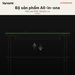Bàn nâng hạ HyperWork Atlas Elite DP01.EL 2 động cơ Mặt 160x82 cm LED RGB Inline Power bàn đứng làm việc 4