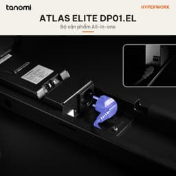 Bàn nâng hạ HyperWork Atlas Elite DP01.EL 2 động cơ Mặt 160x82 cm LED RGB Inline Power bàn đứng làm việc 5