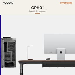Giá treo CPU dưới bàn HyperWork CPH01 Tải 10 kg Xoay 360 độ Case 8,8-20,3 cm Hợp bàn nâng hạ Đen 5