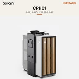 Giá treo CPU dưới bàn HyperWork CPH01 Tải 10 kg Xoay 360 độ Case 8,8-20,3 cm Hợp bàn nâng hạ Đen 2
