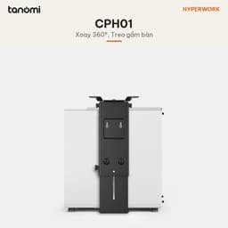 Giá treo CPU dưới bàn HyperWork CPH01 Tải 10 kg Xoay 360 độ Case 8,8-20,3 cm Hợp bàn nâng hạ Đen 9