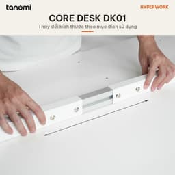 Bàn văn phòng khung thép HyperWork Core Desk DK01 Mặt 1m2 1m4 Tải 80 kg Khung thép Khung chỉnh dài 3