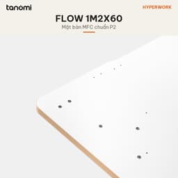 Mặt bàn gỗ MFC bo góc HyperWork Flow 1m2 1m4 1m6 Bo 4 góc Gỗ MFC P2 Cạnh sau vát đi dây mặt bàn làm việc 6