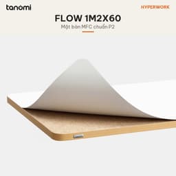Mặt bàn gỗ MFC bo góc HyperWork Flow 1m2 1m4 1m6 Bo 4 góc Gỗ MFC P2 Cạnh sau vát đi dây mặt bàn làm việc 4