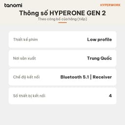 Bàn phím không dây HyperWork HyperOne Gen 2 Khung nhôm Bluetooth 5.1 295 gram Nhỏ gọn Kết nối 4 thiết bị Đen 7