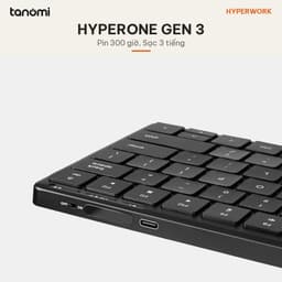Bàn phím không dây HyperWork HyperOne Gen 3 Full nhôm 3 chế độ kết nối Pin 300 giờ Kết nối 4 thiết bị Đen 7
