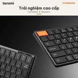 Bàn phím không dây HyperWork HyperOne Gen 3 Full nhôm 3 chế độ kết nối Pin 300 giờ Kết nối 4 thiết bị Đen 4