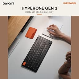 Bàn phím không dây HyperWork HyperOne Gen 3 Full nhôm 3 chế độ kết nối Pin 300 giờ Kết nối 4 thiết bị Đen 9