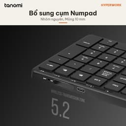 Bàn phím không dây HyperWork HyperOne Gen 3 Plus Fullsize 108 phím Full nhôm Mỏng 10 mm 3 chế độ kết nối Có phím số 4