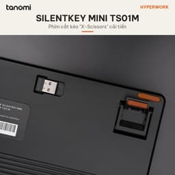 Bàn phím không dây HyperWork SilentKey Mini TS01M 84 phím Bỏ phím số Kết nối 5 thiết bị Gõ êm X-Scissors 8