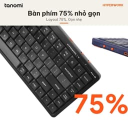 Bàn phím không dây HyperWork SilentKey Mini TS01M 84 phím Bỏ phím số Kết nối 5 thiết bị Gõ êm X-Scissors 4