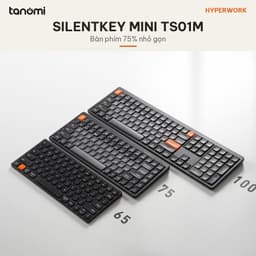 Bàn phím không dây HyperWork SilentKey Mini TS01M 84 phím Bỏ phím số Kết nối 5 thiết bị Gõ êm X-Scissors 5