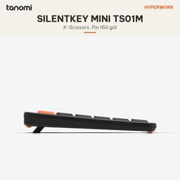 Bàn phím không dây HyperWork SilentKey Mini TS01M 84 phím Bỏ phím số Kết nối 5 thiết bị Gõ êm X-Scissors 9