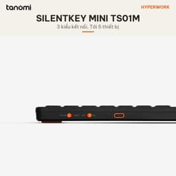 Bàn phím không dây HyperWork SilentKey Mini TS01M 84 phím Bỏ phím số Kết nối 5 thiết bị Gõ êm X-Scissors 3