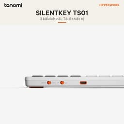 Bàn phím không dây HyperWork SilentKey TS01 Fullsize 110 phím Kết nối 5 thiết bị Pin 160 giờ Gõ êm X-Scissors 3