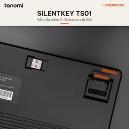 Bàn phím không dây HyperWork SilentKey TS01 Fullsize 110 phím Kết nối 5 thiết bị Pin 160 giờ Gõ êm X-Scissors 5