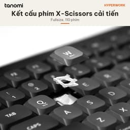 Bàn phím không dây HyperWork SilentKey TS01 Fullsize 110 phím Kết nối 5 thiết bị Pin 160 giờ Gõ êm X-Scissors 4