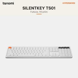 Bàn phím không dây HyperWork SilentKey TS01 Fullsize 110 phím Kết nối 5 thiết bị Pin 160 giờ Gõ êm X-Scissors 2