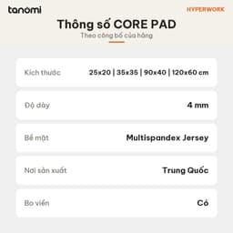 Lót chuột HyperWork Core Pad Cỡ Nhỏ Dày 4 mm Chống nước Đế cao su chống trượt 5