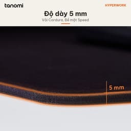 Pad chuột gaming HyperWork Fable Size L 45 cm và XL 90 cm Dày 5 mm Vải Cordura Chống nước Bề mặt Speed 4
