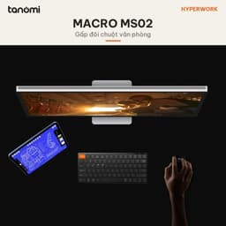 Chuột không dây HyperWork Macro MS02 DPI 6000 9 nút gán chức năng Pin 750 mAh Có màn hình trên thân Đen 9