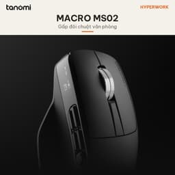 Chuột không dây HyperWork Macro MS02 DPI 6000 9 nút gán chức năng Pin 750 mAh Có màn hình trên thân Đen 8