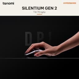 Chuột không dây HyperWork Silentium Gen 2 MS01.G2 Con lăn ngang Pin 70 ngày DPI 4800 Click im lặng 3 thiết bị 6