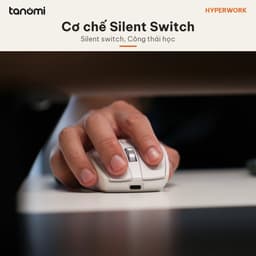 Chuột không dây HyperWork Silentium MS01 Công thái học Click im lặng Pin 300 giờ Kết nối 3 thiết bị DPI 2400 4