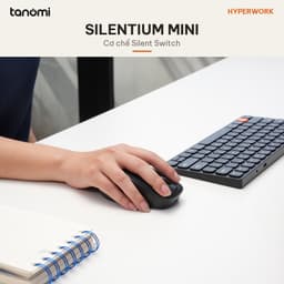 Chuột không dây HyperWork Silentium Mini MS01M Click im lặng 2 chế độ kết nối DPI 1600 Nhỏ gọn chuột văn phòng 5
