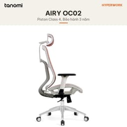 Ghế công thái học lưng lưới HyperWork Airy OC02 Lưới AeroMesh Tựa đầu 3D Kê tay 3D Mâm trượt 5 cm 4