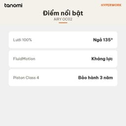 Ghế công thái học lưng lưới HyperWork Airy OC02 Lưới AeroMesh Tựa đầu 3D Kê tay 3D Mâm trượt 5 cm 7