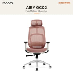 Ghế công thái học lưng lưới HyperWork Airy OC02 Lưới AeroMesh Tựa đầu 3D Kê tay 3D Mâm trượt 5 cm 3