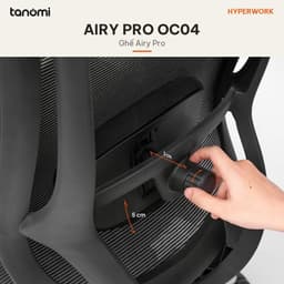 Ghế công thái học HyperWork Airy Pro OC04 Kê tay 4D Tựa lưng 2D Ngả 125 độ Móc treo áo ghế văn phòng kê tay 4D 7